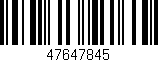 Código de barras (EAN, GTIN, SKU, ISBN): '47647845'