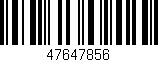 Código de barras (EAN, GTIN, SKU, ISBN): '47647856'