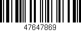 Código de barras (EAN, GTIN, SKU, ISBN): '47647869'