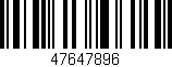 Código de barras (EAN, GTIN, SKU, ISBN): '47647896'