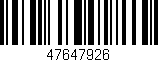 Código de barras (EAN, GTIN, SKU, ISBN): '47647926'