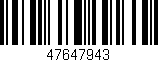 Código de barras (EAN, GTIN, SKU, ISBN): '47647943'