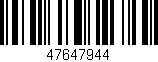 Código de barras (EAN, GTIN, SKU, ISBN): '47647944'