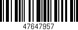 Código de barras (EAN, GTIN, SKU, ISBN): '47647957'
