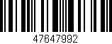 Código de barras (EAN, GTIN, SKU, ISBN): '47647992'