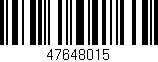 Código de barras (EAN, GTIN, SKU, ISBN): '47648015'