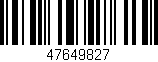 Código de barras (EAN, GTIN, SKU, ISBN): '47649827'