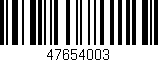Código de barras (EAN, GTIN, SKU, ISBN): '47654003'