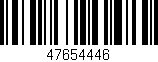 Código de barras (EAN, GTIN, SKU, ISBN): '47654446'