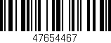 Código de barras (EAN, GTIN, SKU, ISBN): '47654467'