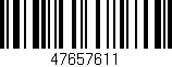 Código de barras (EAN, GTIN, SKU, ISBN): '47657611'