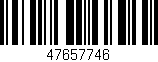 Código de barras (EAN, GTIN, SKU, ISBN): '47657746'