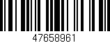 Código de barras (EAN, GTIN, SKU, ISBN): '47658961'