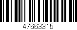 Código de barras (EAN, GTIN, SKU, ISBN): '47663315'