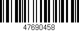 Código de barras (EAN, GTIN, SKU, ISBN): '47690458'