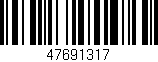 Código de barras (EAN, GTIN, SKU, ISBN): '47691317'