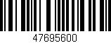 Código de barras (EAN, GTIN, SKU, ISBN): '47695600'