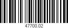 Código de barras (EAN, GTIN, SKU, ISBN): '47700.02'