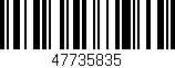 Código de barras (EAN, GTIN, SKU, ISBN): '47735835'