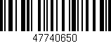 Código de barras (EAN, GTIN, SKU, ISBN): '47740650'