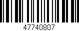 Código de barras (EAN, GTIN, SKU, ISBN): '47740807'