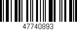 Código de barras (EAN, GTIN, SKU, ISBN): '47740893'