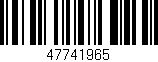 Código de barras (EAN, GTIN, SKU, ISBN): '47741965'