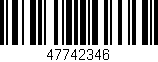 Código de barras (EAN, GTIN, SKU, ISBN): '47742346'