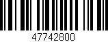 Código de barras (EAN, GTIN, SKU, ISBN): '47742800'