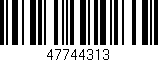 Código de barras (EAN, GTIN, SKU, ISBN): '47744313'