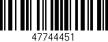 Código de barras (EAN, GTIN, SKU, ISBN): '47744451'