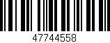 Código de barras (EAN, GTIN, SKU, ISBN): '47744558'
