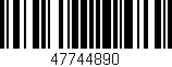 Código de barras (EAN, GTIN, SKU, ISBN): '47744890'