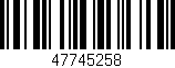 Código de barras (EAN, GTIN, SKU, ISBN): '47745258'