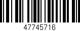 Código de barras (EAN, GTIN, SKU, ISBN): '47745716'