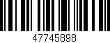 Código de barras (EAN, GTIN, SKU, ISBN): '47745898'