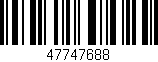 Código de barras (EAN, GTIN, SKU, ISBN): '47747688'