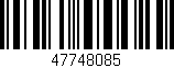 Código de barras (EAN, GTIN, SKU, ISBN): '47748085'