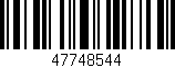 Código de barras (EAN, GTIN, SKU, ISBN): '47748544'