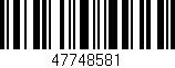 Código de barras (EAN, GTIN, SKU, ISBN): '47748581'