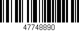 Código de barras (EAN, GTIN, SKU, ISBN): '47748890'