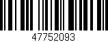Código de barras (EAN, GTIN, SKU, ISBN): '47752093'