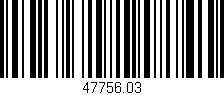 Código de barras (EAN, GTIN, SKU, ISBN): '47756.03'