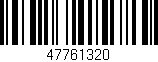 Código de barras (EAN, GTIN, SKU, ISBN): '47761320'