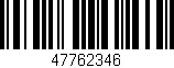 Código de barras (EAN, GTIN, SKU, ISBN): '47762346'