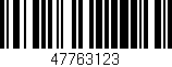 Código de barras (EAN, GTIN, SKU, ISBN): '47763123'