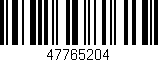 Código de barras (EAN, GTIN, SKU, ISBN): '47765204'