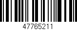Código de barras (EAN, GTIN, SKU, ISBN): '47765211'