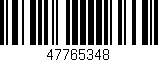 Código de barras (EAN, GTIN, SKU, ISBN): '47765348'
