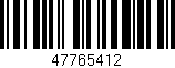 Código de barras (EAN, GTIN, SKU, ISBN): '47765412'